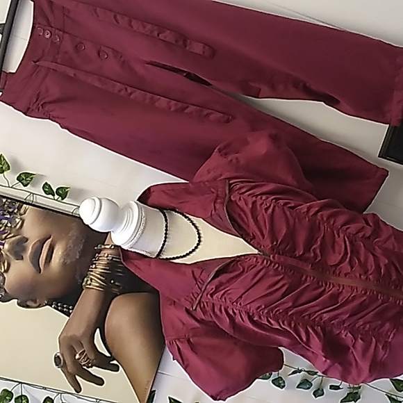 AMAZING!!! SHARP ASHLEY STEWART SZ 16 TWO PIECE RASPBERRY SILK / POLY SET - Picture 1 of 13